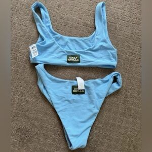 Daily Drills blue swim suit bikini